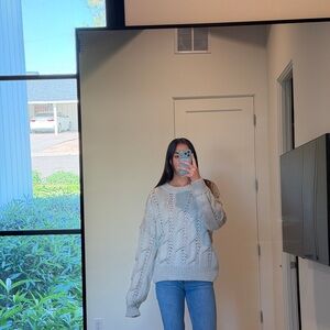 Cozy Cream Cable Knit Sweater